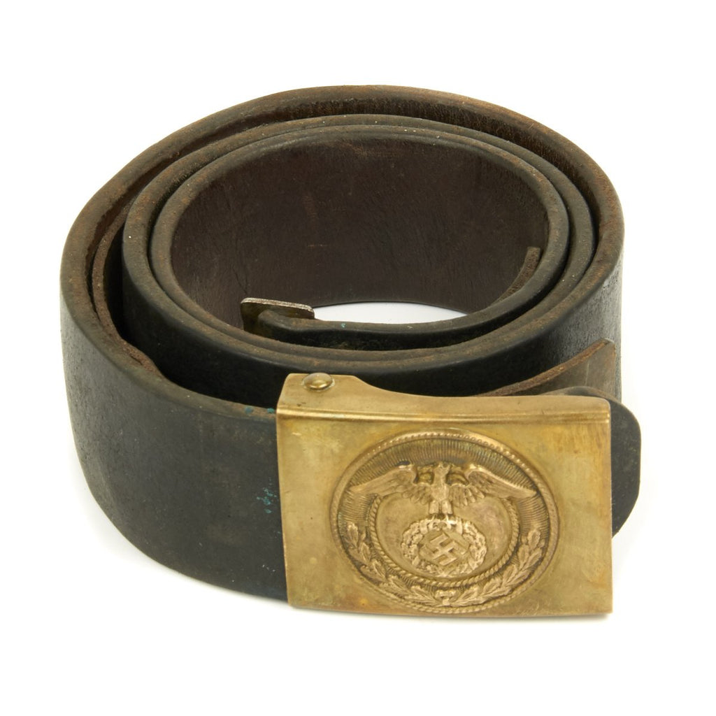 Original German WWII SA EM/NCO Belt with Brass Buckle - Sturmabteilung Original Items