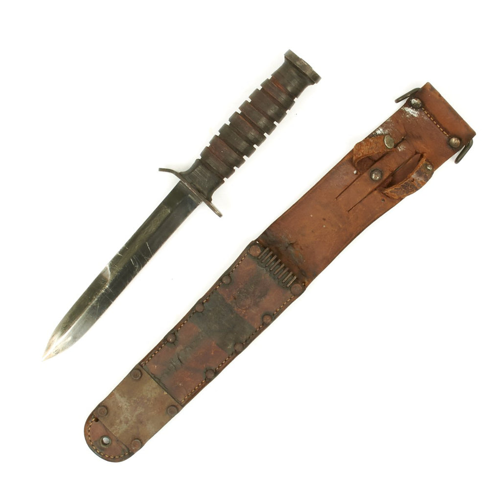 Original U.S. WWII M3 CASE Paratrooper Knife with BARWOOD M6 1943 Dated Scabbard Original Items
