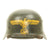 Original German WWII Army Heer M40 Named Single Decal Trench Art Helmet  - ET66 Original Items
