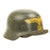 Original German WWII Army Heer M40 Named Single Decal Trench Art Helmet  - ET66 Original Items