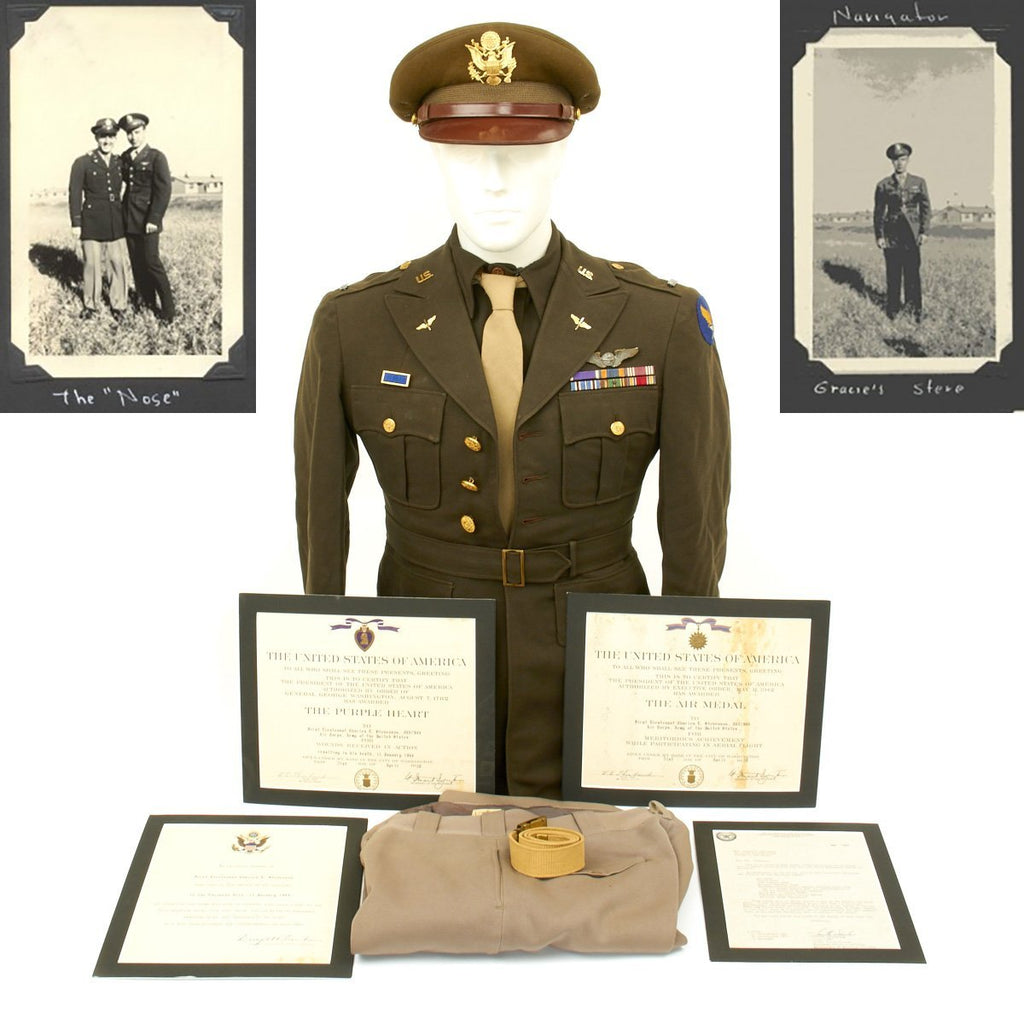 Original U.S. WWII KIA B-17 Navigator 306th Bomb Group Named Uniform and Documents Grouping Original Items