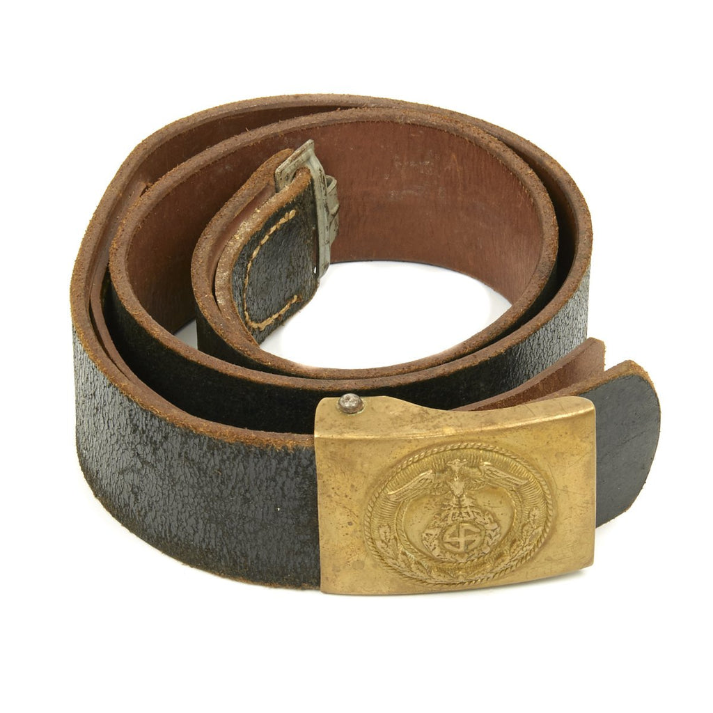 Original German WWII SA EM/NCO Belt with Early Brass Buckle - Sturmabteilung Original Items