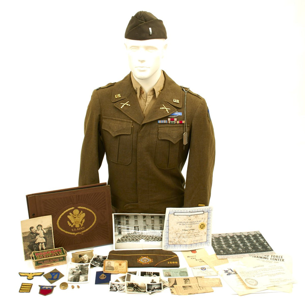 Original U.S. WWII 417th Regiment 76th Infantry Division Named Officer Grouping Original Items