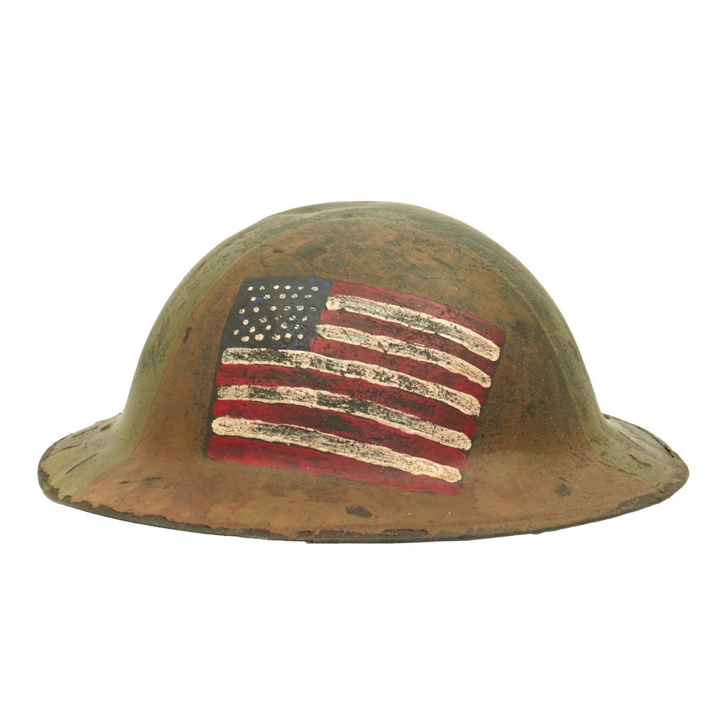Original U.S. WWI M1917 Refurbished Doughboy Helmet - Lost Battallion of the 77th Infantry Division Original Items