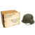 Original German WWII M42 Single Decal Heer Helmet in USGI Named Bring Back Box Original Items