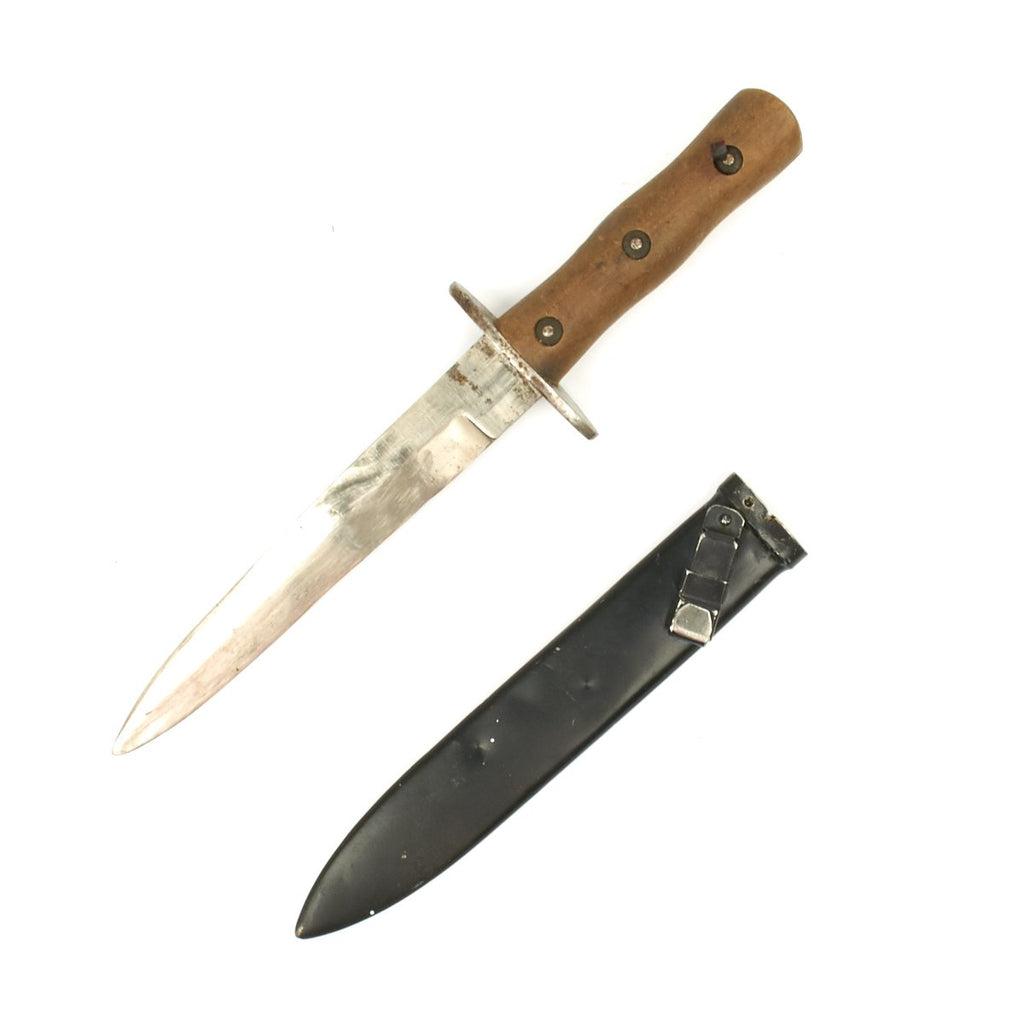 Original Italian WWII Fascist Fighting Knife with Steel Scabbard Original Items