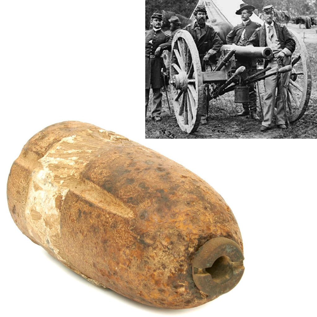 Original U.S. Civil War Hotchkiss 3-inch Shell with Lead Band Sabot for M1861 Ordnance Rifle Original Items