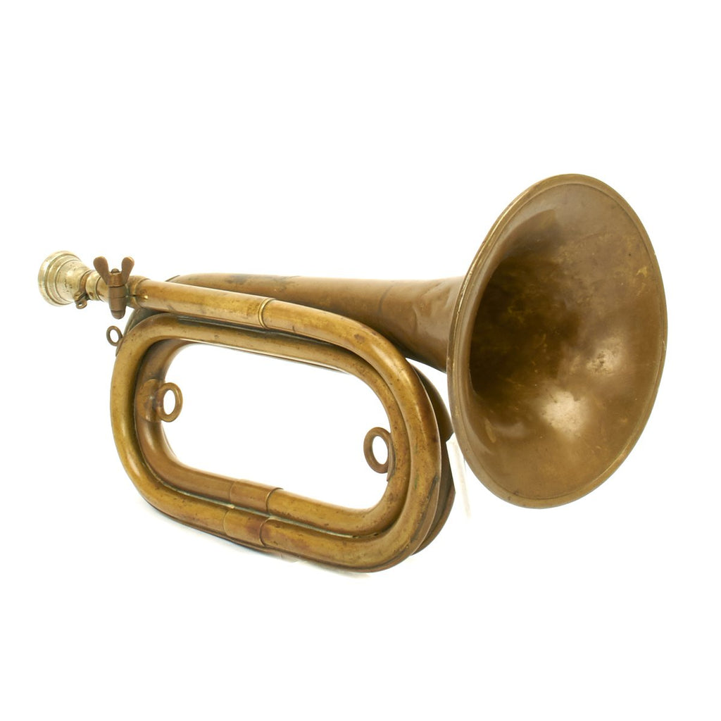 Original WWII Imperial Japanese Military Brass Bugle with Nickel Mouthpiece Original Items