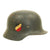 Original German WWII Luftwaffe M35 Double Decal Helmet with Battle Damage - ET64 Original Items