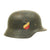 Original German WWII Luftwaffe M35 Double Decal Helmet with Battle Damage - ET64 Original Items