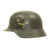 Original German WWII Luftwaffe M35 Double Decal Helmet with Battle Damage - ET64 Original Items