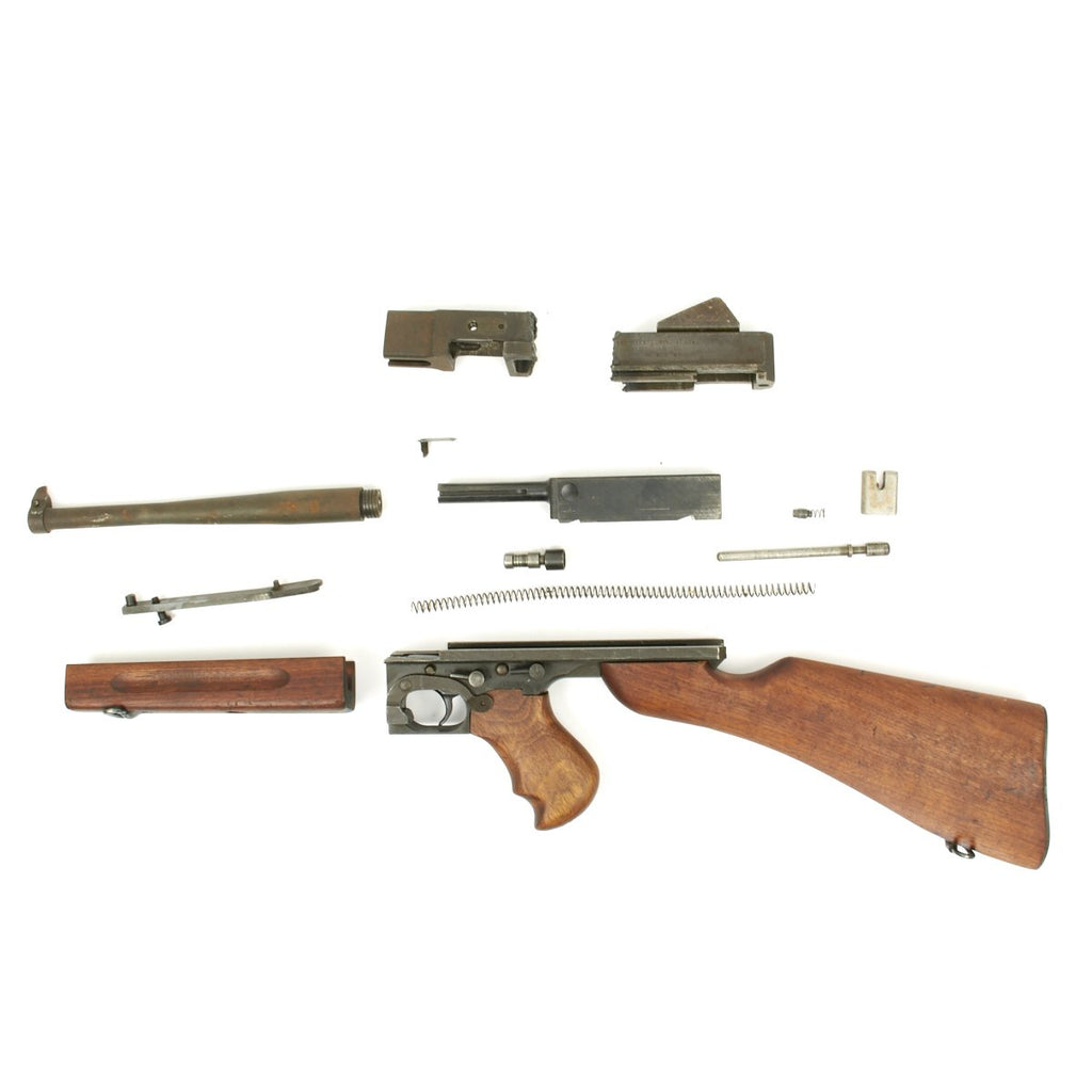 Original U.S. WWII Thompson M1A1 SMG Parts Set with Original Barrel and Receiver Pieces Original Items