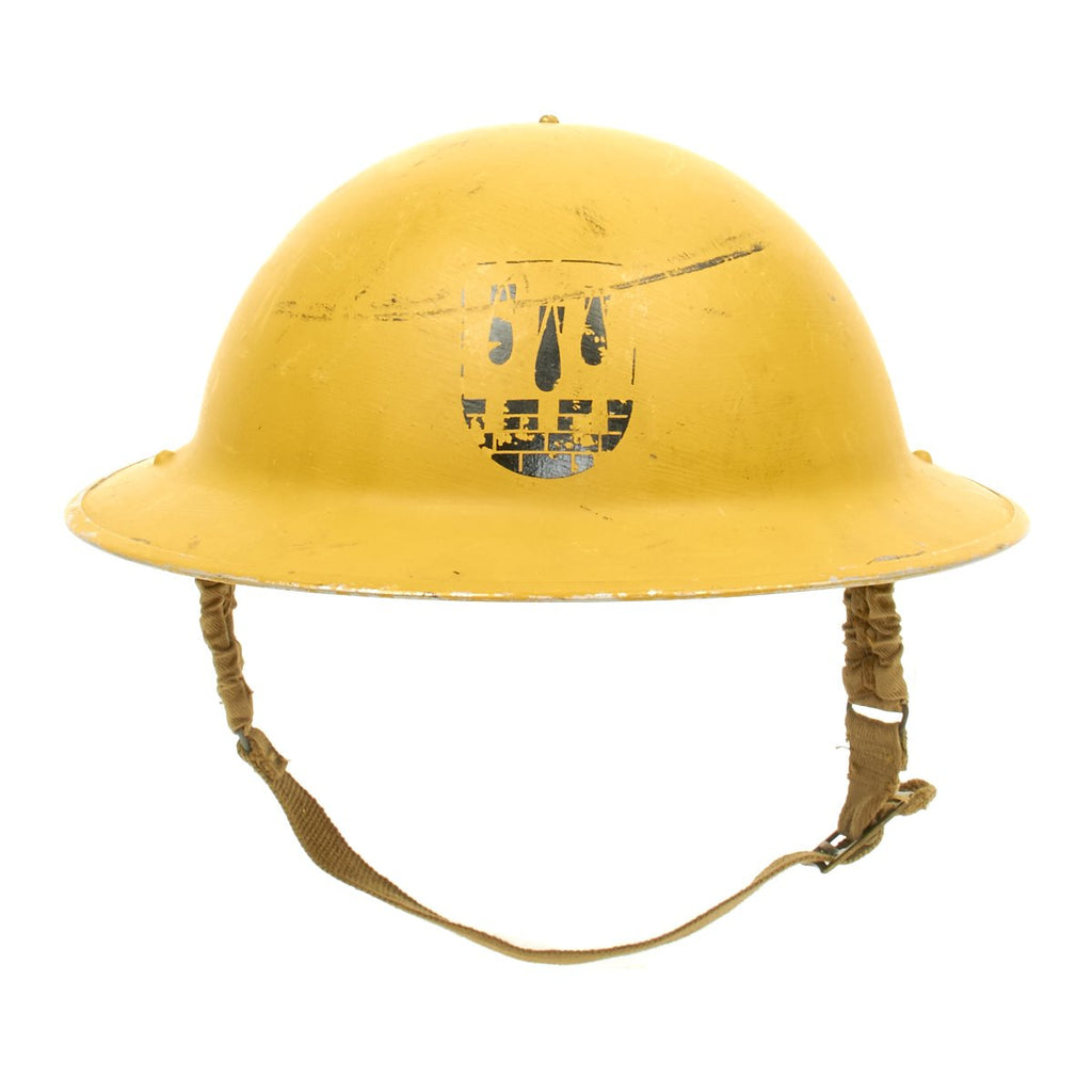 Original British WWII Brodie MkII Steel Helmet used by Norwegian Civil Defense - Dated 1939 Original Items