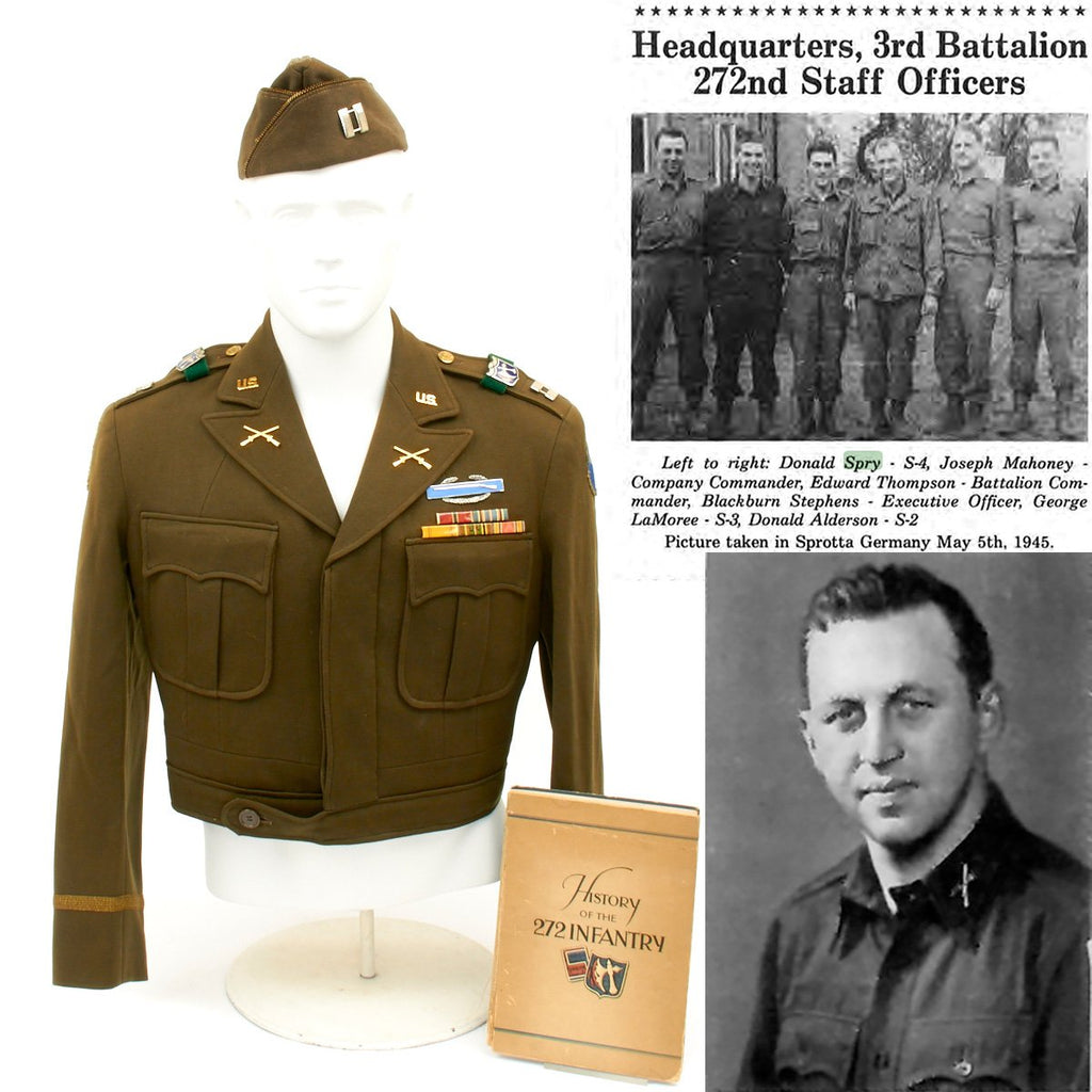 Original U.S. WWII 272nd Infantry Regiment Named Grouping - Bronze Star Recipient Original Items