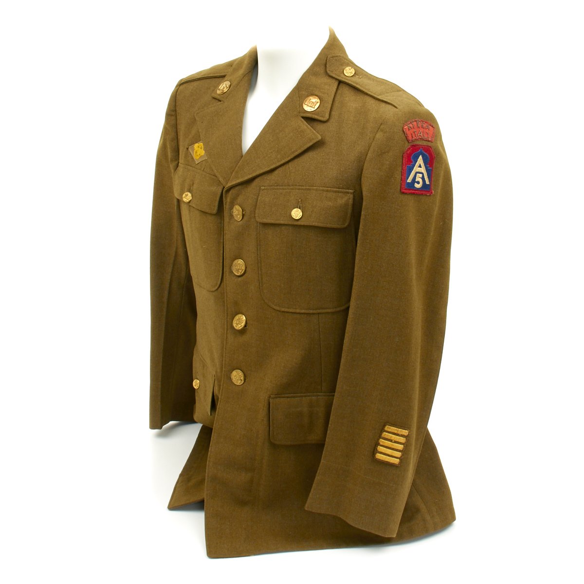 Original U.S. WWII 5th Army Italy Africa Officer Class A Uniform Jacke International Military Antiques Original U.S. WWII 5th Army Italy Africa Officer Class A Uniform Jacke International Military Antiques