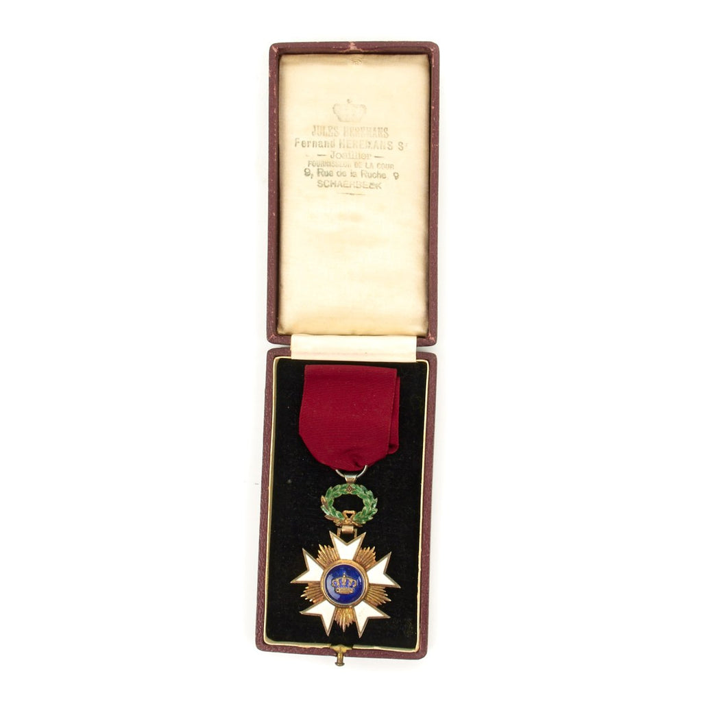 Original Belgian WWII Order of the Crown Gold Medal in Case Original Items