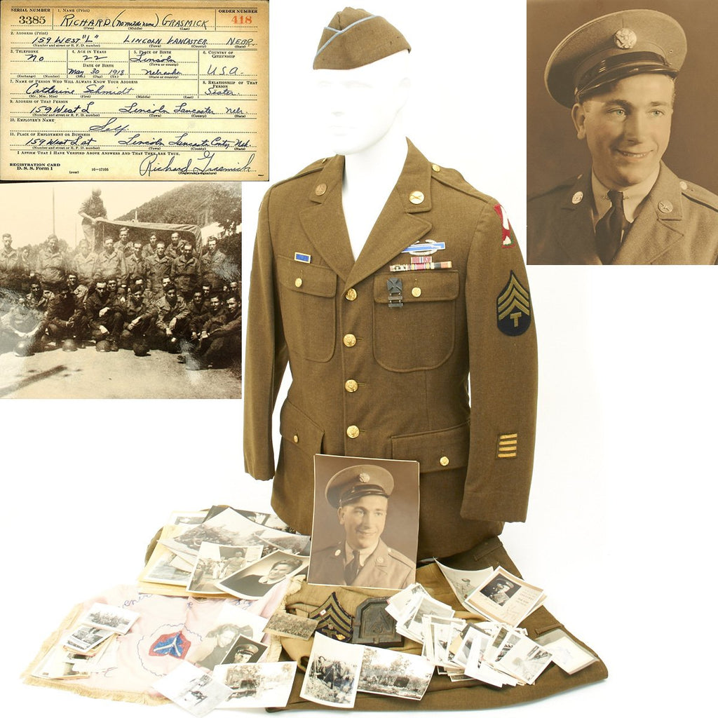 Original U.S. WWII 311th Regiment 78th Infantry Division Named Grouping Original Items