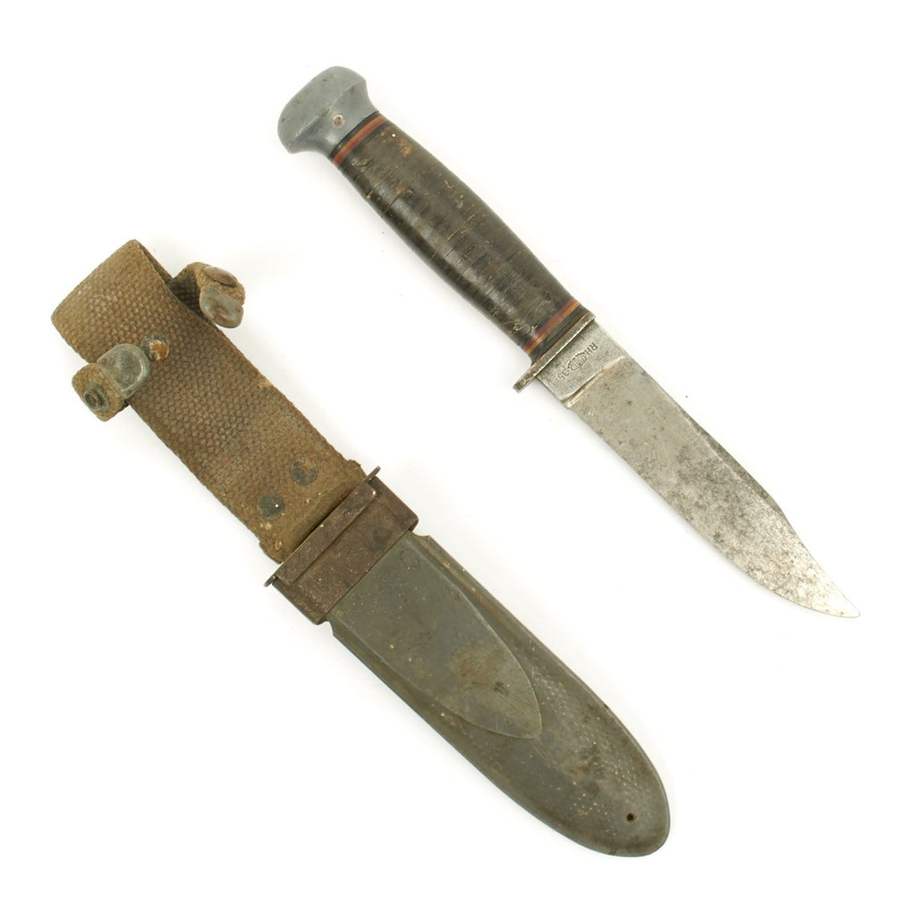 Original U.S. WWII USN Mark 1 Fighting Knife - RH Pal 35 with USN MK1 Scabbard Original Items