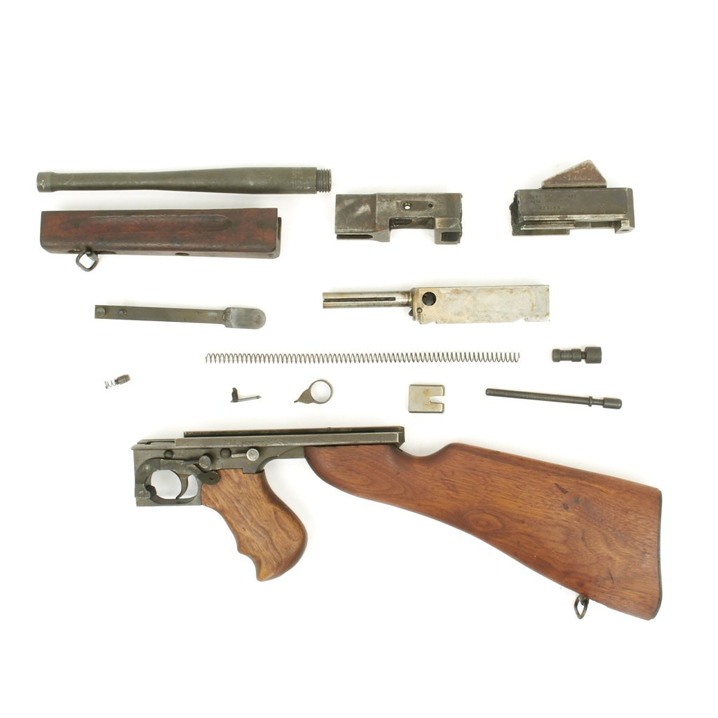 Original U.S. WWII Thompson M1 SMG Parts Set with Original Barrel and Receiver Pieces Original Items