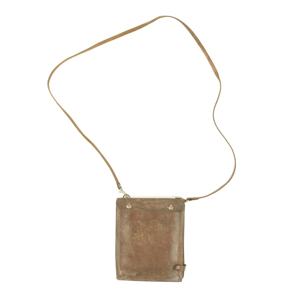 Original German WWII Named Brown Leather Map Case - Dated 1936 Original Items