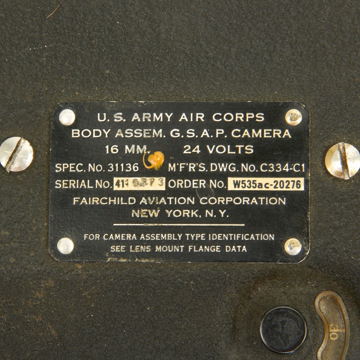 Gsap Camera Original U.S. WWII Army Air Force 16mm GSAP Camera with Case and NOS F ...