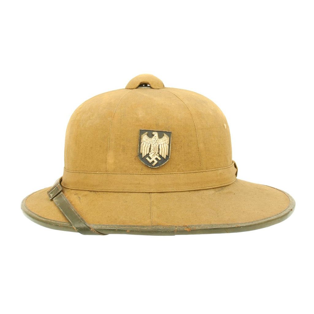 Original German WWII 1941 First Model DAK Afrikakorps Sun Helmet with Army Badges Original Items