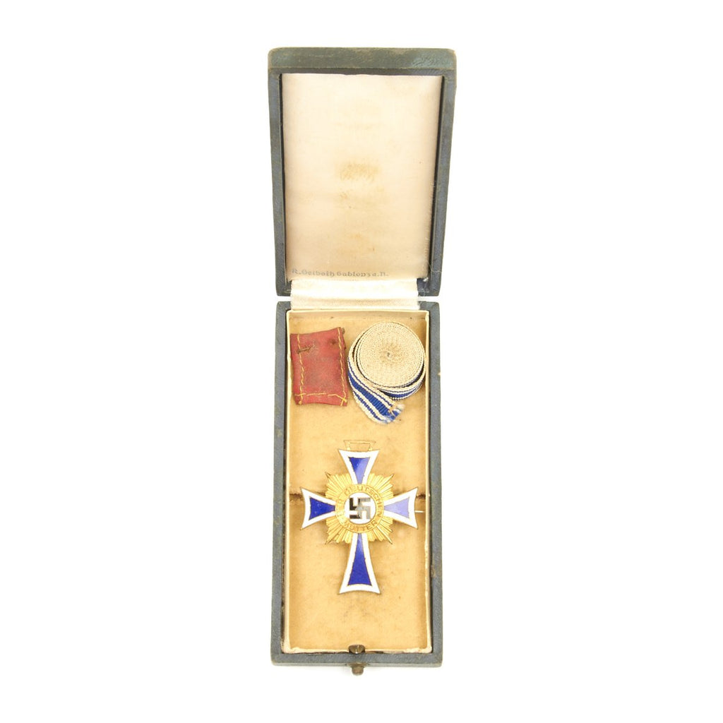 Original German WWII Mother’s Cross in Gold in Case by Seiboth Gablonzan Original Items