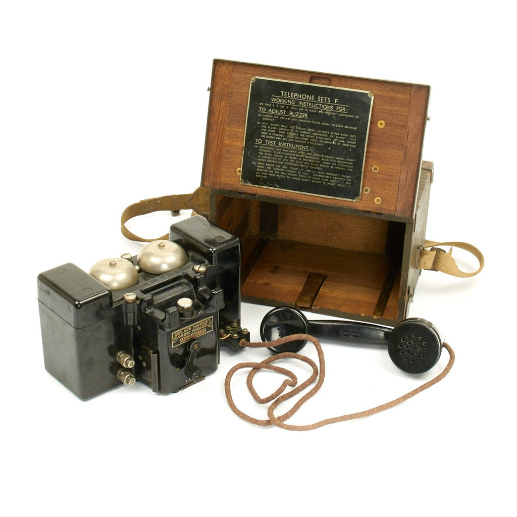 Original British WWII Field Telephone Type F MKII by G.E.C. dated 1942 - Fully Functional Original Items