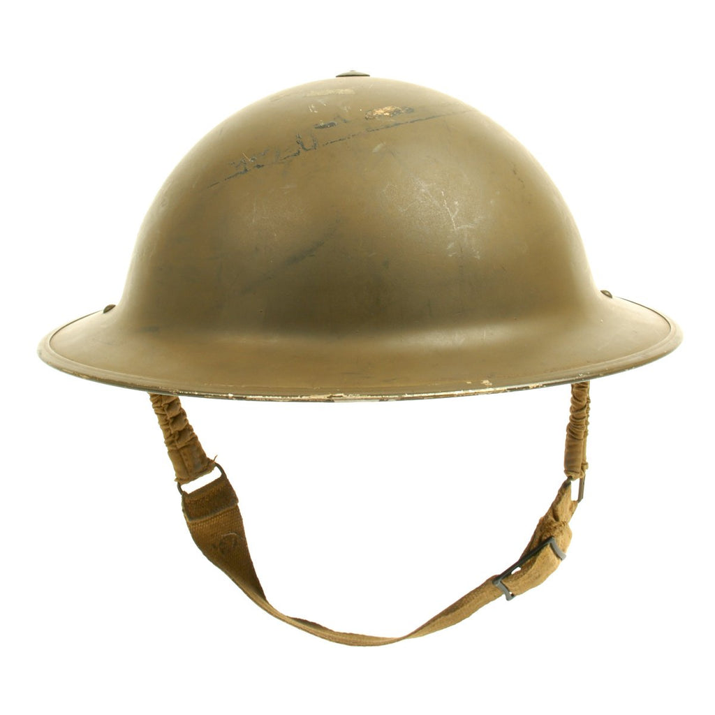 Original Canadian WWII 1943 Brodie MkII Steel Helmet - Marked Canadian Army Original Items