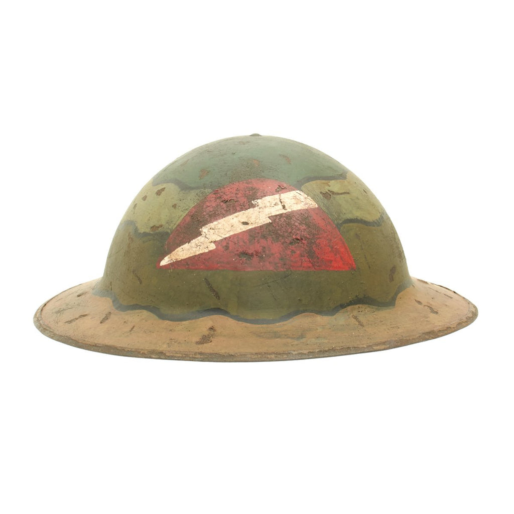 Original U.S. WWI M1917 Refurbished Doughboy Helmet of the 78th "Lightning" Division Original Items