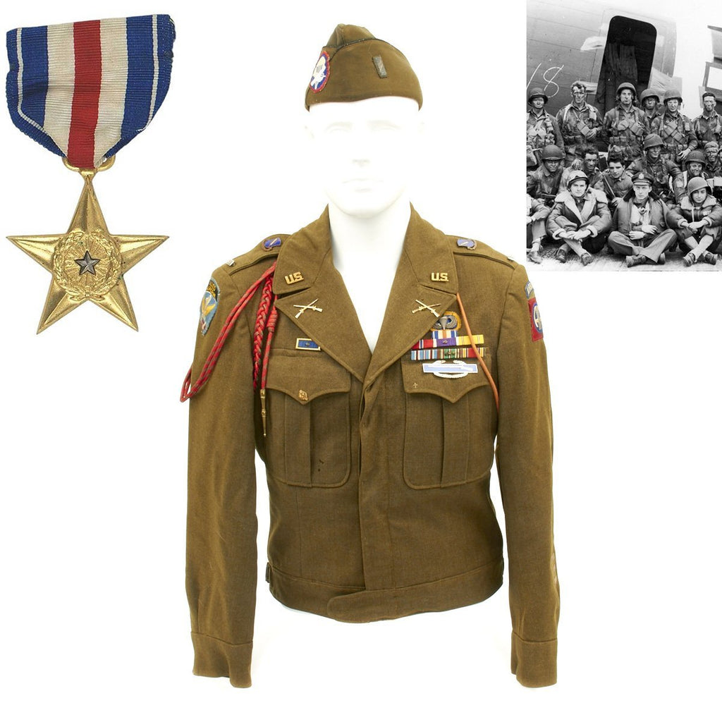 Original U.S. WWII Silver Star 504th Parachute Infantry Regiment Named Officer Grouping - Lieutenant Chester Anderson Original Items