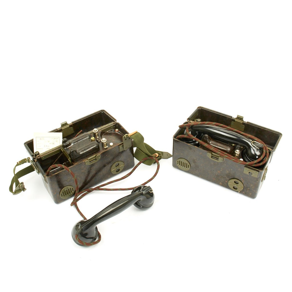 Original Czech WWII Style TP 25 Field Telephones by Tesla (Set of 2) - NOS Condition Original Items