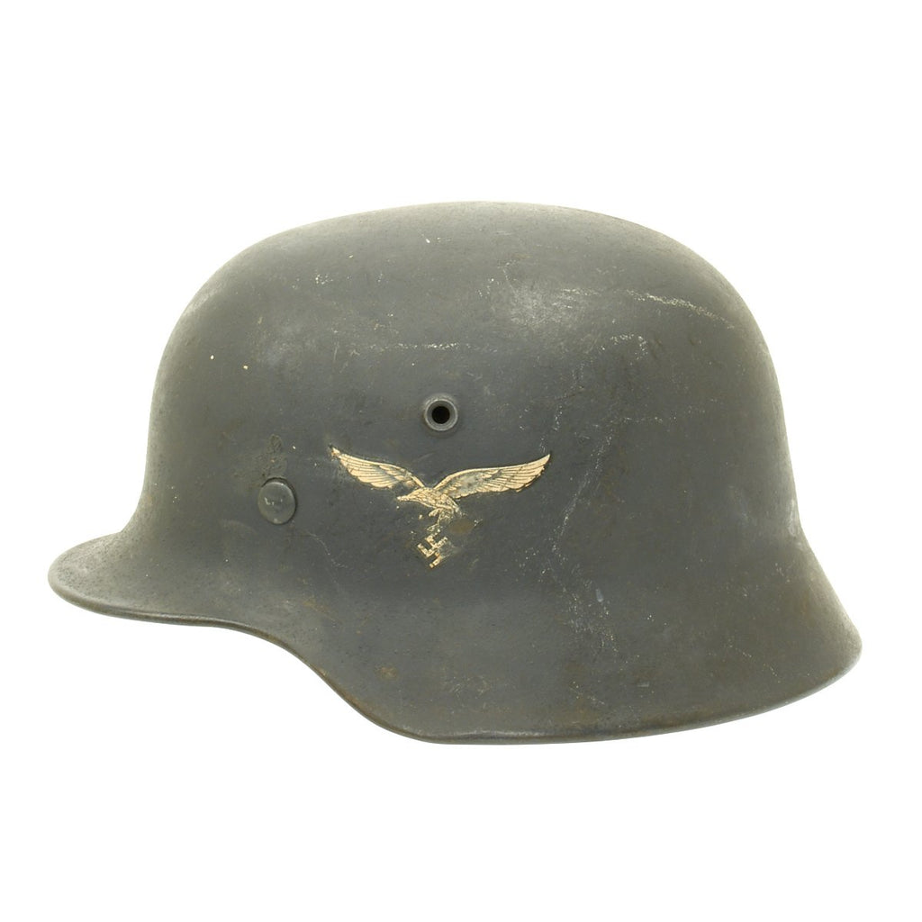 Original German WWII Luftwaffe M40 Single Decal Helmet - ET64 Original Items