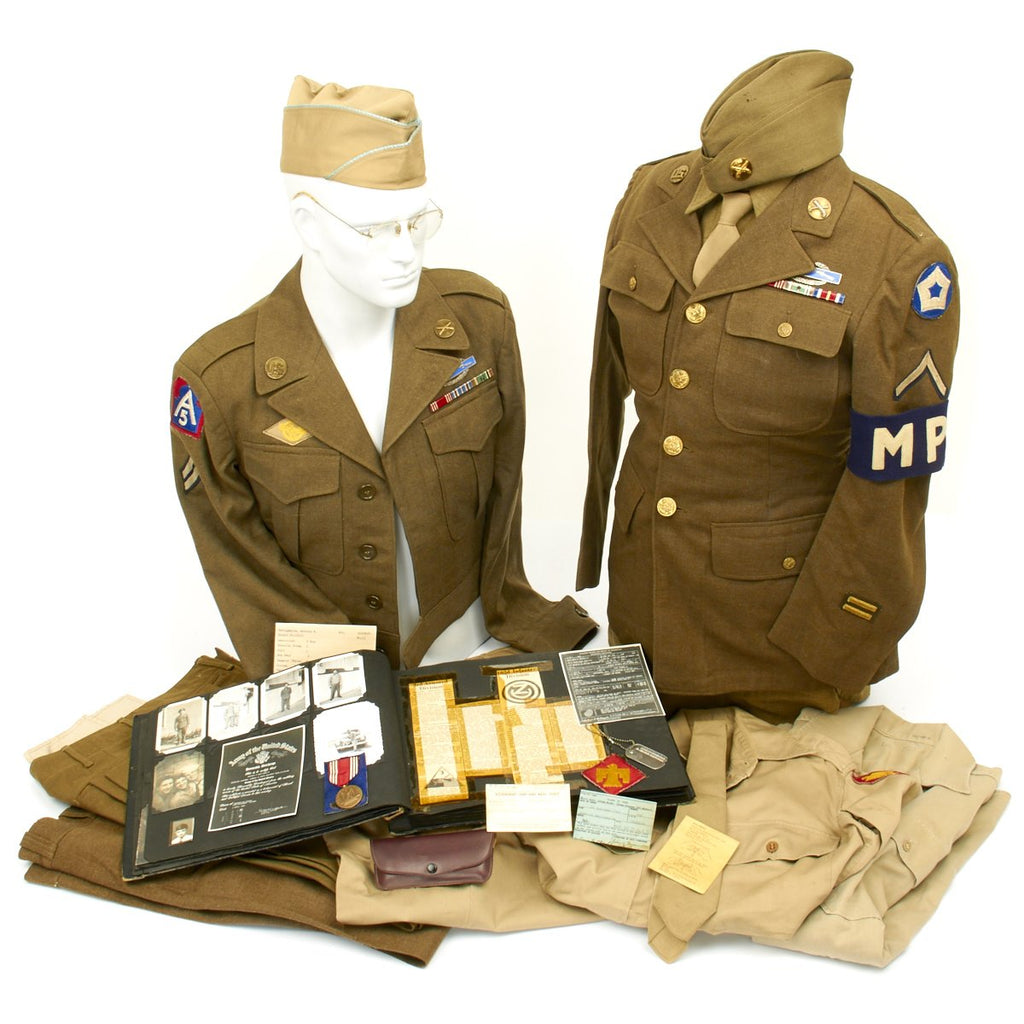 Original U.S. WWII 45th Division 180 Infantry Regiment Named Grouping with Scrapbook Original Items