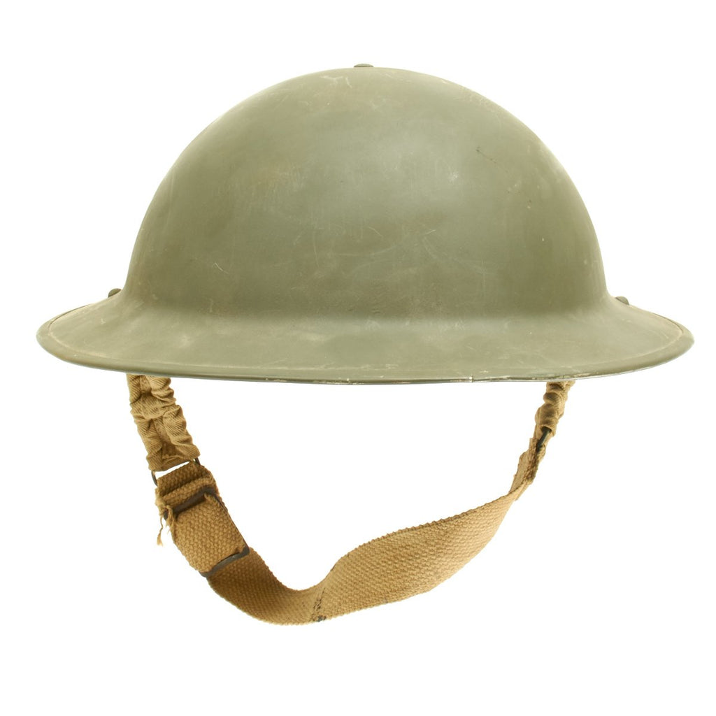 Original British WWII Brodie MkII Helmet in OD Green by Briggs Motor Bodies - Dated 1942 Original Items