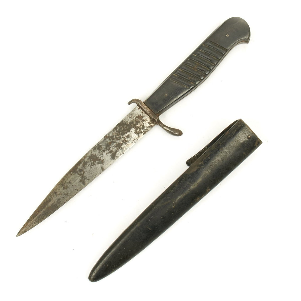 Original German WWI Trench Knife with WWII Boot Scabbard Original Items
