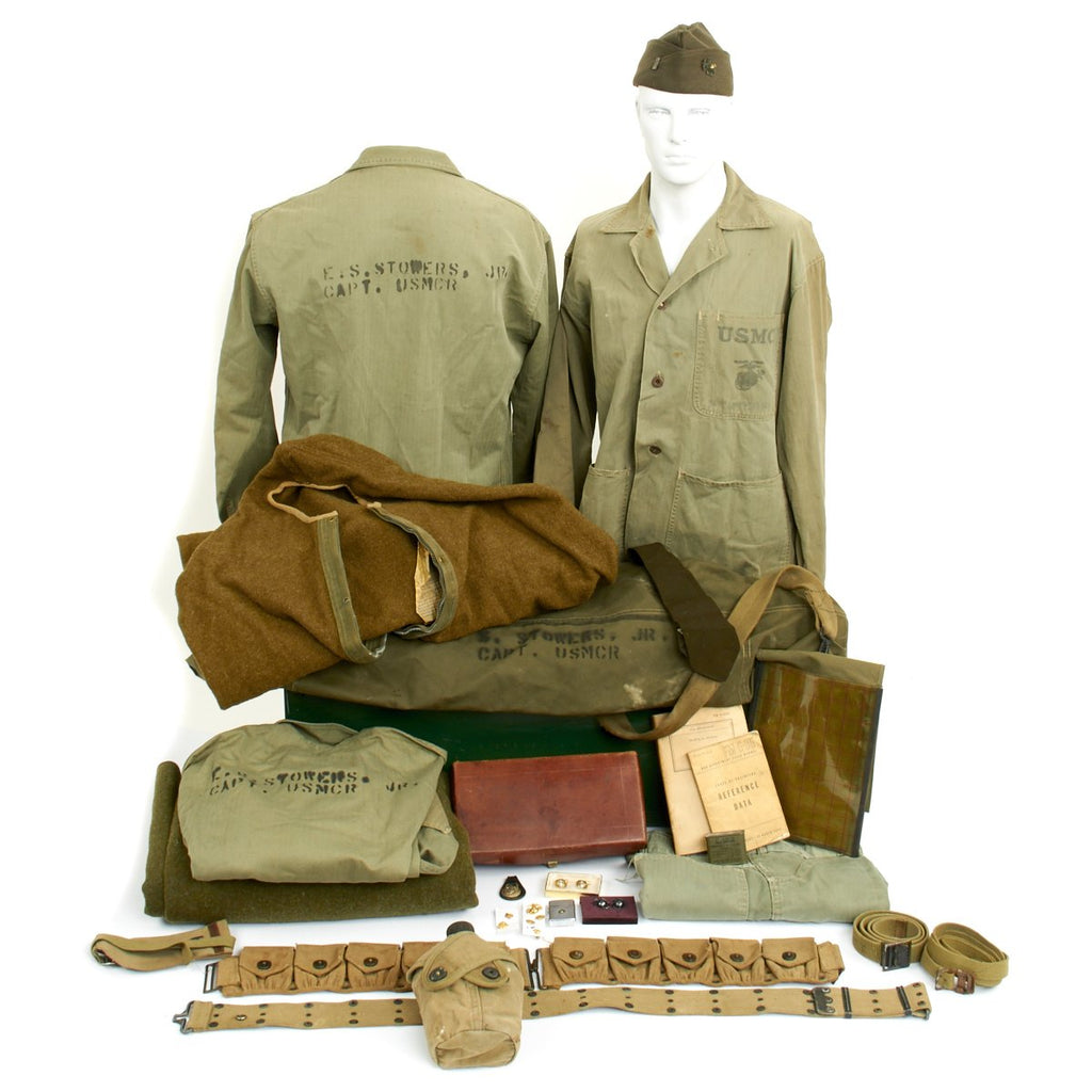 Original U.S. WWII USMC Battle of Iwo Jima Named Trunk Grouping Original Items