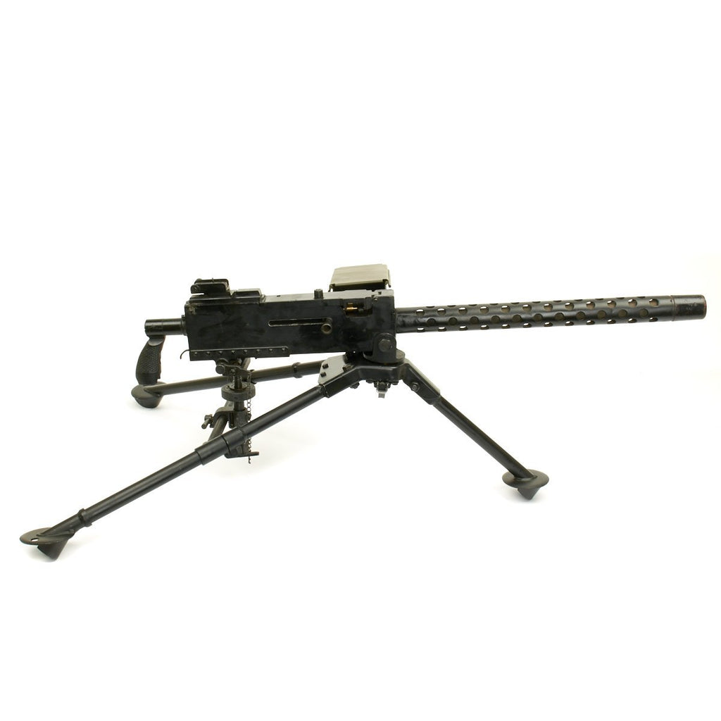 Original U.S. WWII Browning .30 Caliber 1919A4 Display MG with Tripod, T & E, Pintle and Inert Ammo Original Items