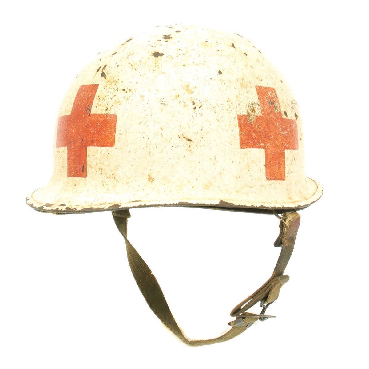 Original WWII U.S. Medic M1 McCord Rear Seam Helmet with CAPAC