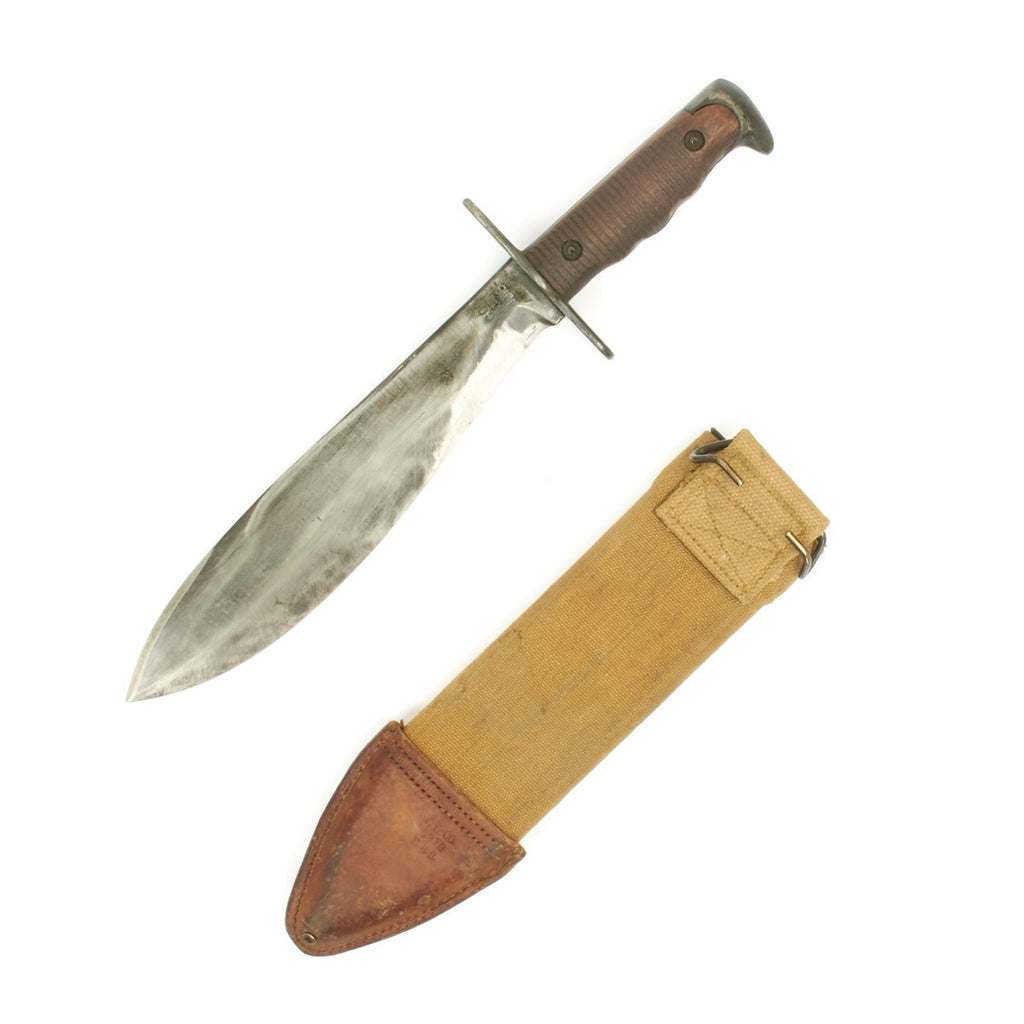 Original U.S. WWI Model 1917 Bolo Knife with Scabbard by American Cutlery Co - Dated 1918 Original Items