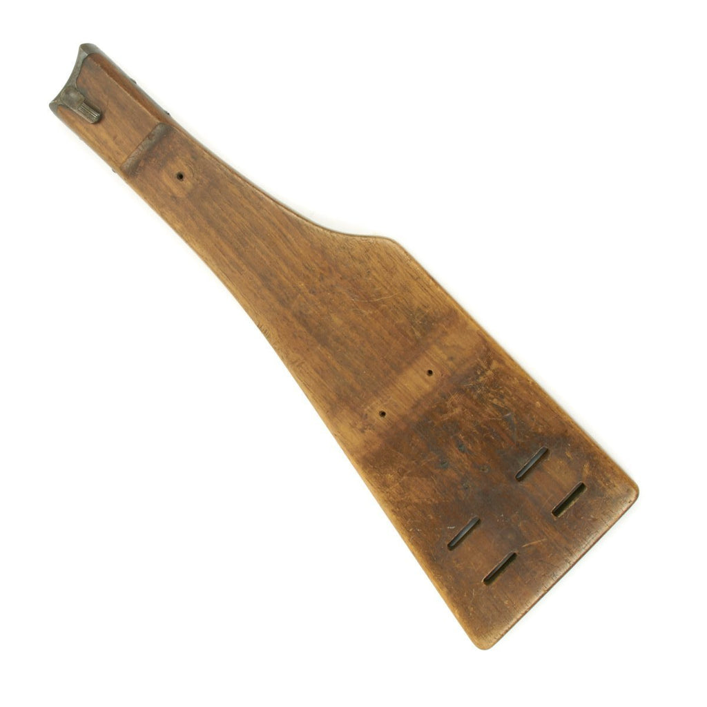 Original German WWI Artillery Luger Wood Stock with Attaching Iron - Lange Pistole 08 Original Items