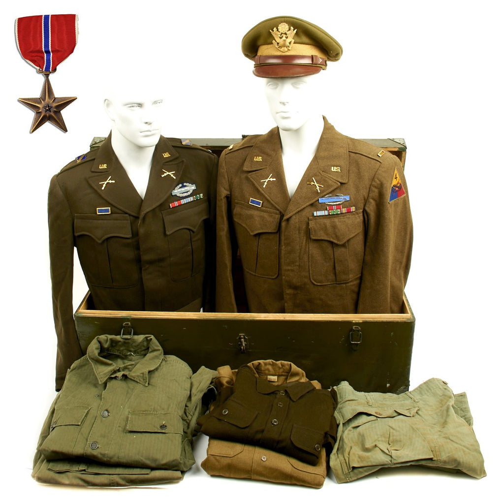Original U.S. WWII 395th Infantry Regiment Battle of the Bulge Officer Grouping - Bronze Star Recipient Original Items