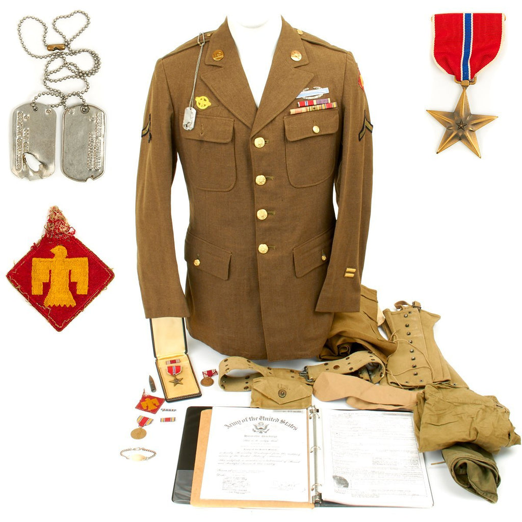 Original U.S. WWII 45th Division 180 Infantry Regiment Named Grouping Original Items