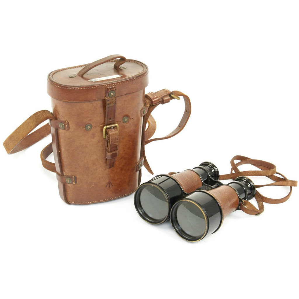 Original British WWI Upmarket Officer's Field Glasses in Leather Case named to Lt. Gen. H.S. Rawlinson - dated 1916 Original Items
