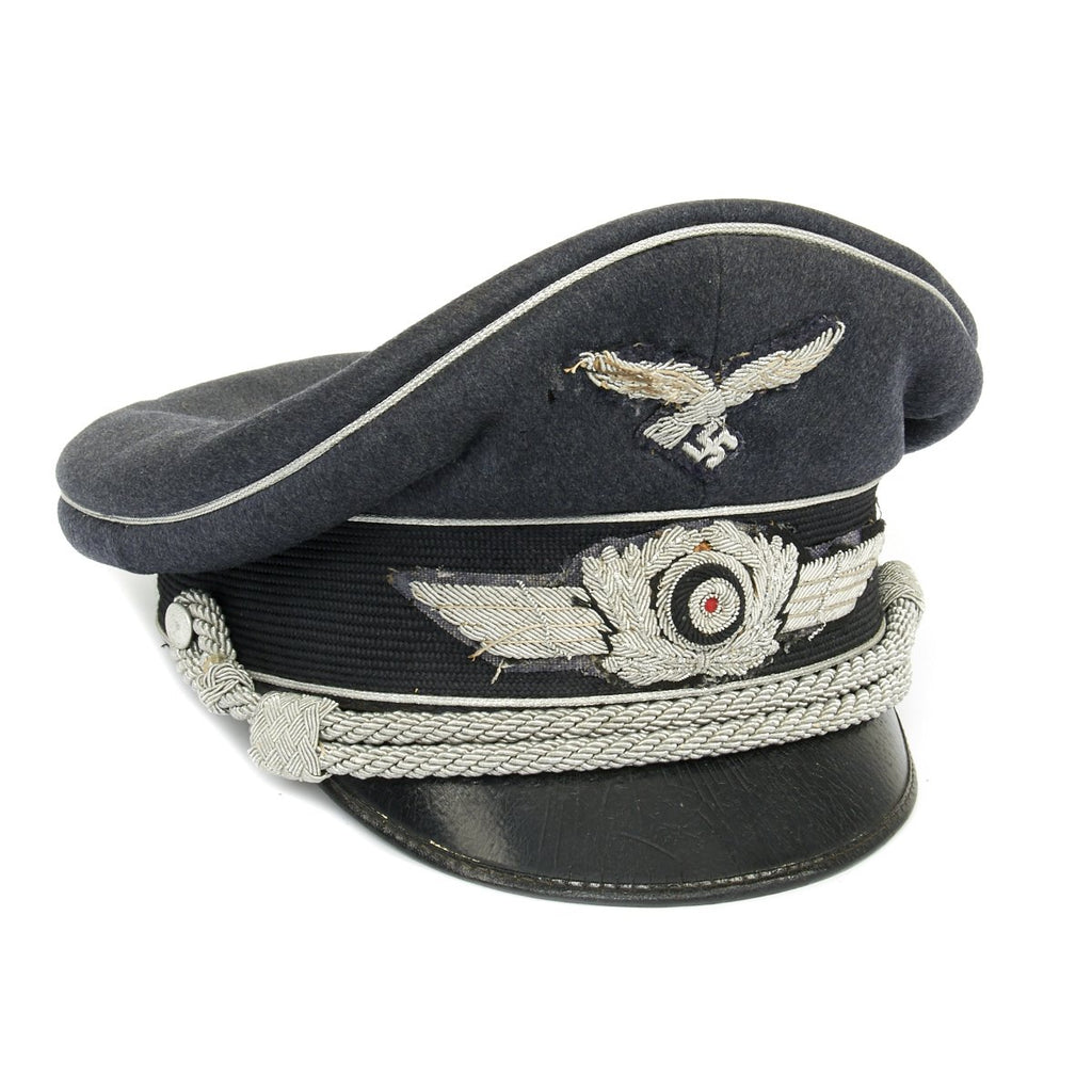 Original German WWII Luftwaffe Officer Visor Cap by Erel - Named Original Items