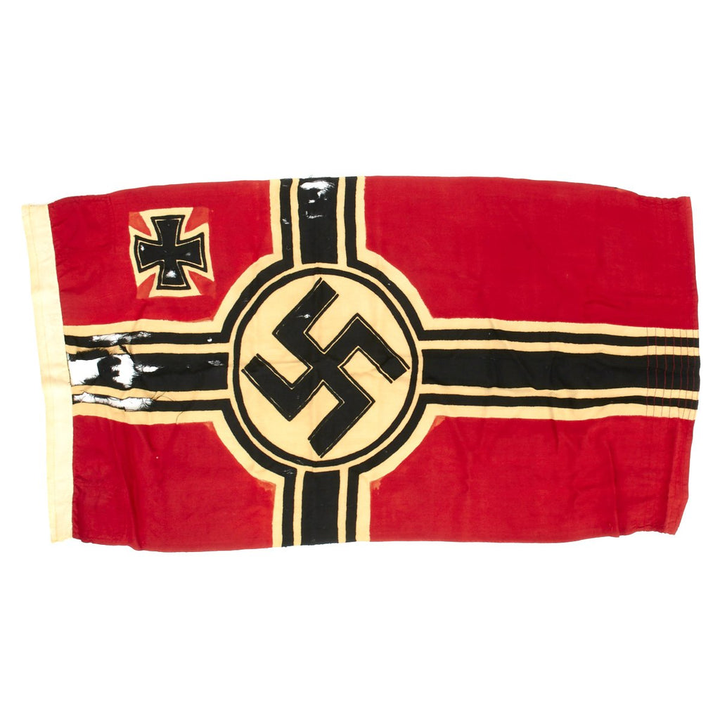 Original German WWII Small Battle Flag 50cm x 85cm with Wartime Markings Original Items