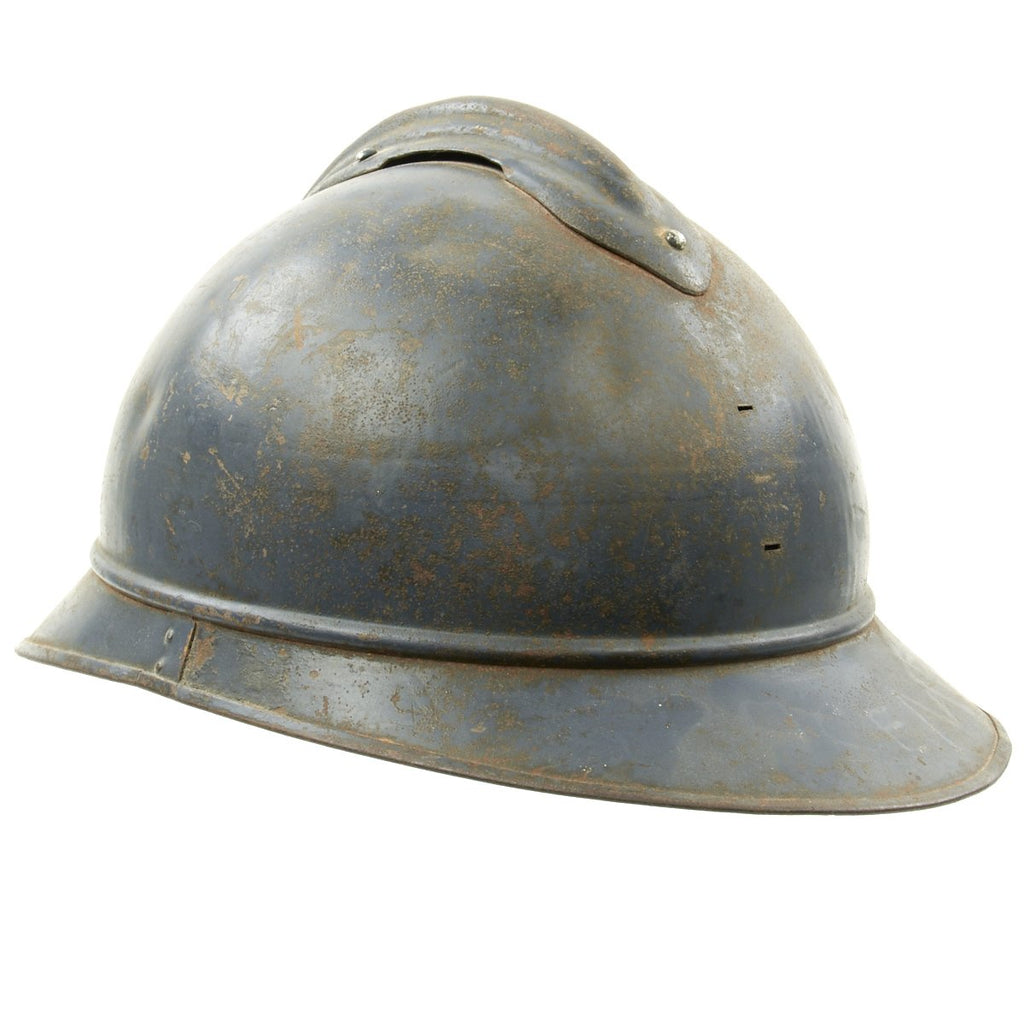 Original French WWI Model 1915 Adrian Helmet - Horizon Blue Original Items