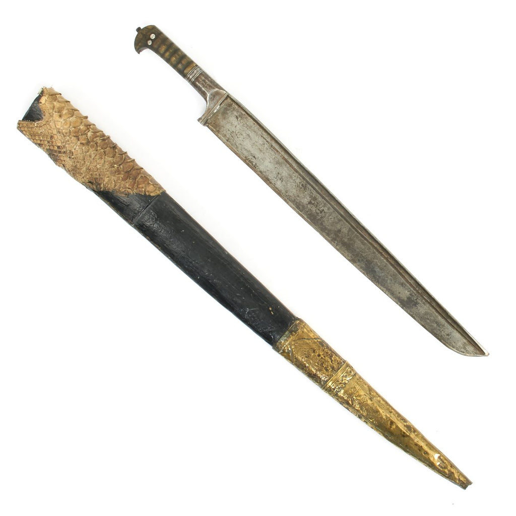 Original Victorian Afghan Khyber Pass Pesh-kabz Shortened Long Knife with Scabbard - 2nd Afghan War 1878-1898 Original Items