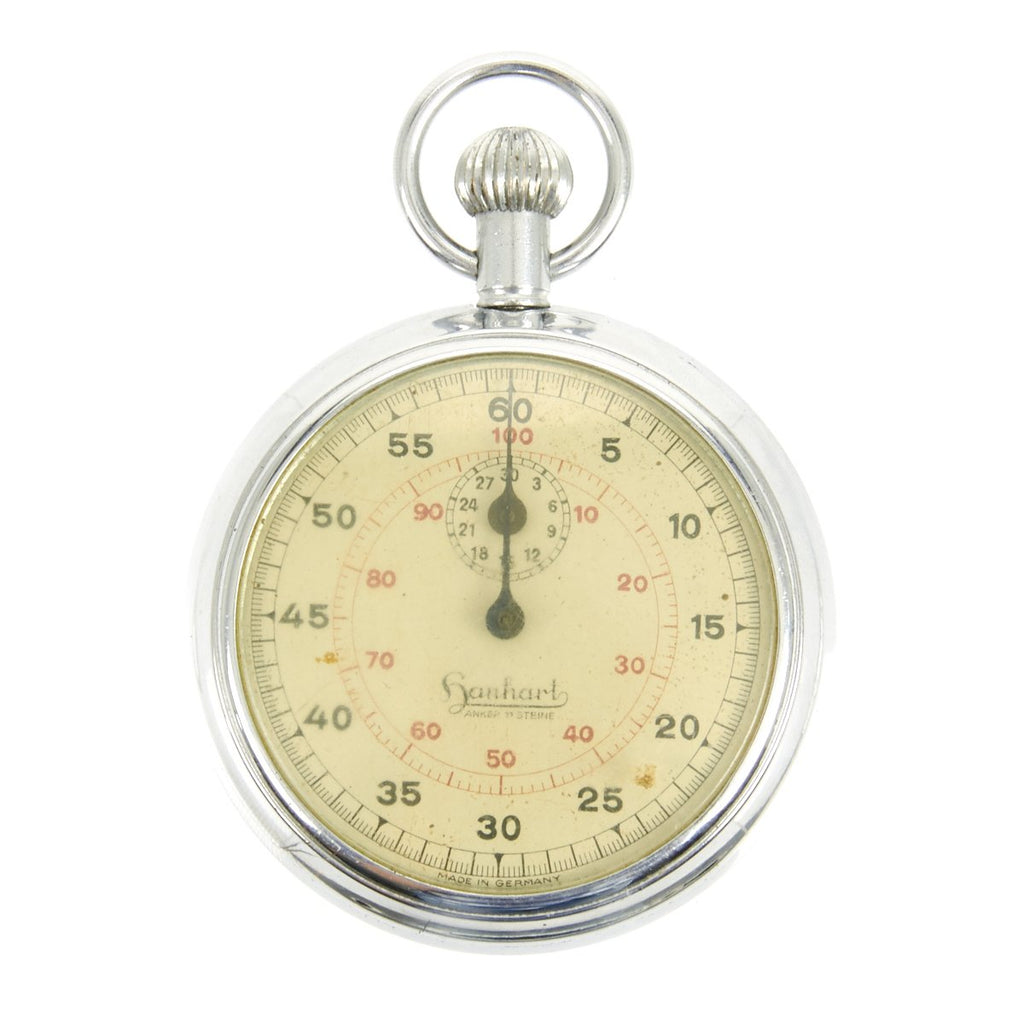 Original German WWII SS Officer Candidate School Bad Tölz Stop Watch by Hanhart - Fully Functional Original Items