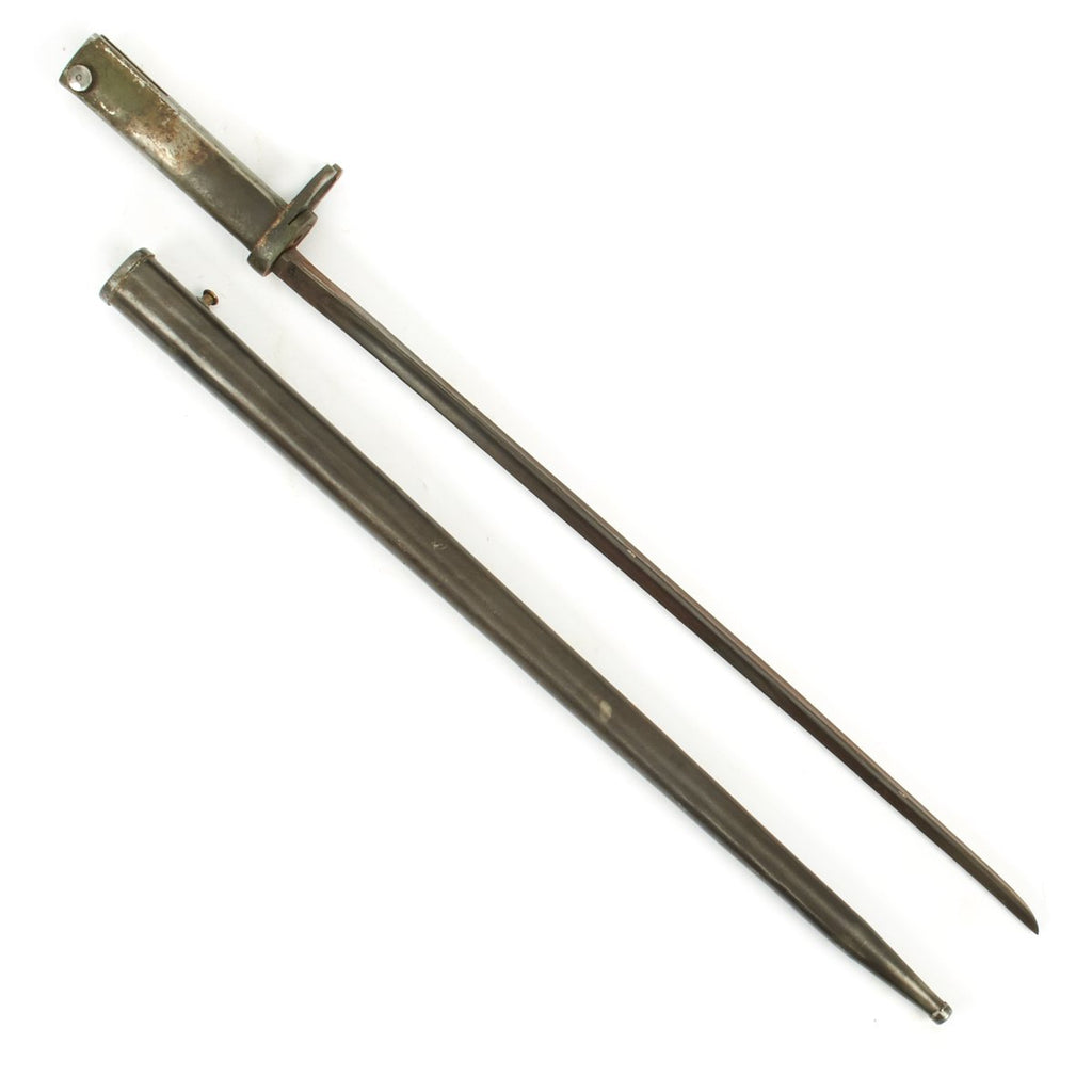 Original German WWI Ersatz Bayonet with Socket Bayonet Blade and Steel Scabbard - Carter Type 69 Original Items